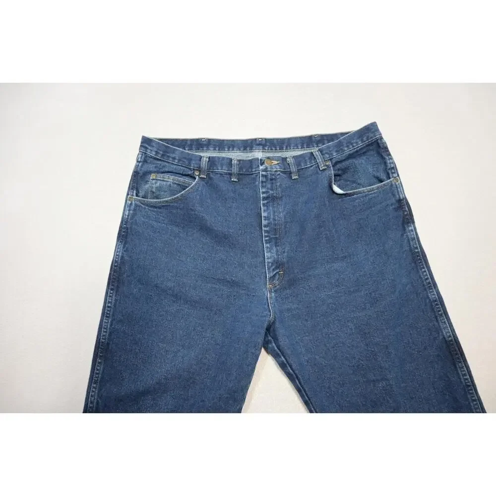 Wrangler Western Cowboy Cut Rugged Denim Blue Jeans Straight Mens Size‎ 44 x 34
